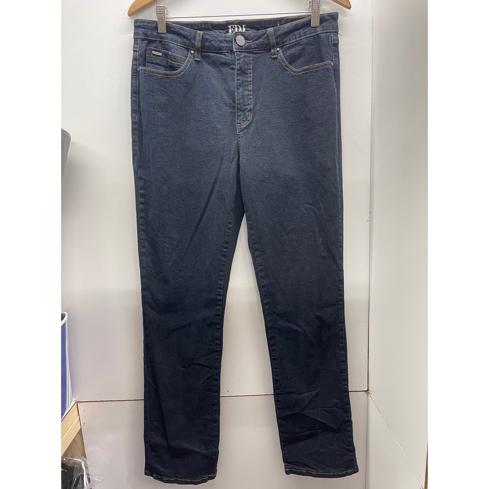 FDJ French Dressing Jeans Olivia Slim Leg Dark Wash Indigo Denim Size 14